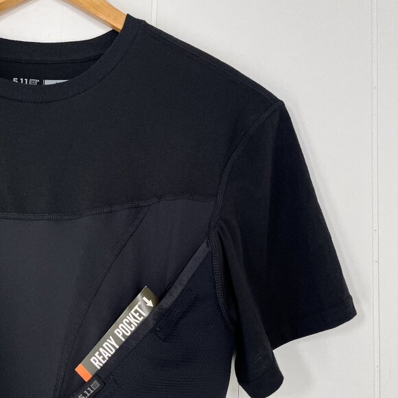 5.11 Cams Short Sleeve Base Layer Shirt Carry Conceal Padded 41222 Size XL Black - Picture 2 of 14